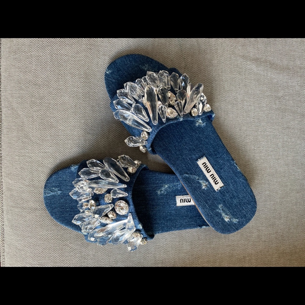 Miu Miu denim sandal